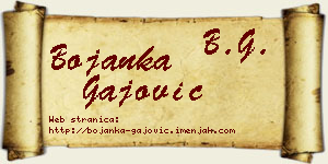 Bojanka Gajović vizit kartica